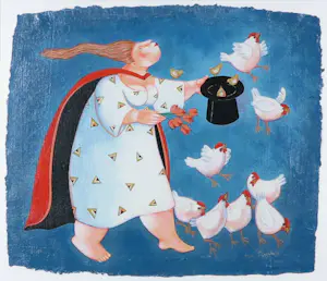 Ada Breedveld - Zeefdruk, Goochelaar - Ingelijst kopen? Bied vanaf 50!