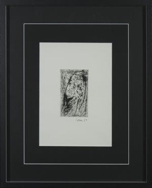 Asger Jorn - Ets en droge naald op handgeschept Japon, Friedhof der Maulwürfe - Ingelijst kopen? Bied vanaf 1!