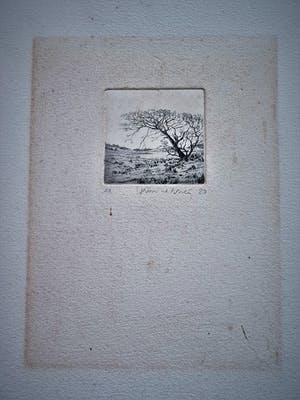Wim van der Meij - Mooie Ets - uniek e.a. exemplaar - "landschap" - potloodgesigneerd kopen? Bied vanaf 21!