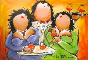 Theo Broeren - Acryl op doek, De Patser (Groot) verkocht voor € 80!