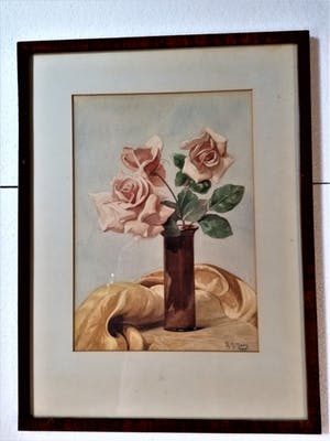Charles Moen - Stilleven: Rozen op een vaas kopen? Bied vanaf 90!