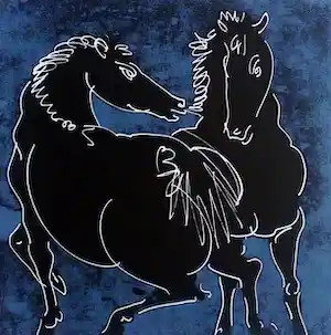 Hans Erni - litho, Chevaux - LAATSTE KEER AANGEBODEN verkauft für € 20!