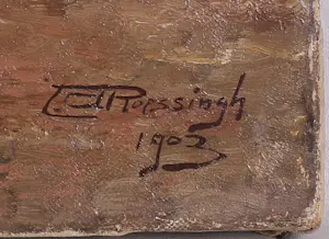 Louis Albert Roessingh - Heidelandschap met berken en een meisje op het zandpad kopen? Bied vanaf 650!