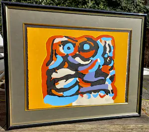Karel Appel - The Yellow Elephant, carborundum ets (mooi ingelijst, groot) kopen? Bied vanaf 1395!