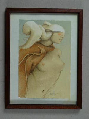 Michael Parkes - "Amazonian princess"- litho - handgesigneerd - 1983 - ingelijst kopen? Bied vanaf 125!
