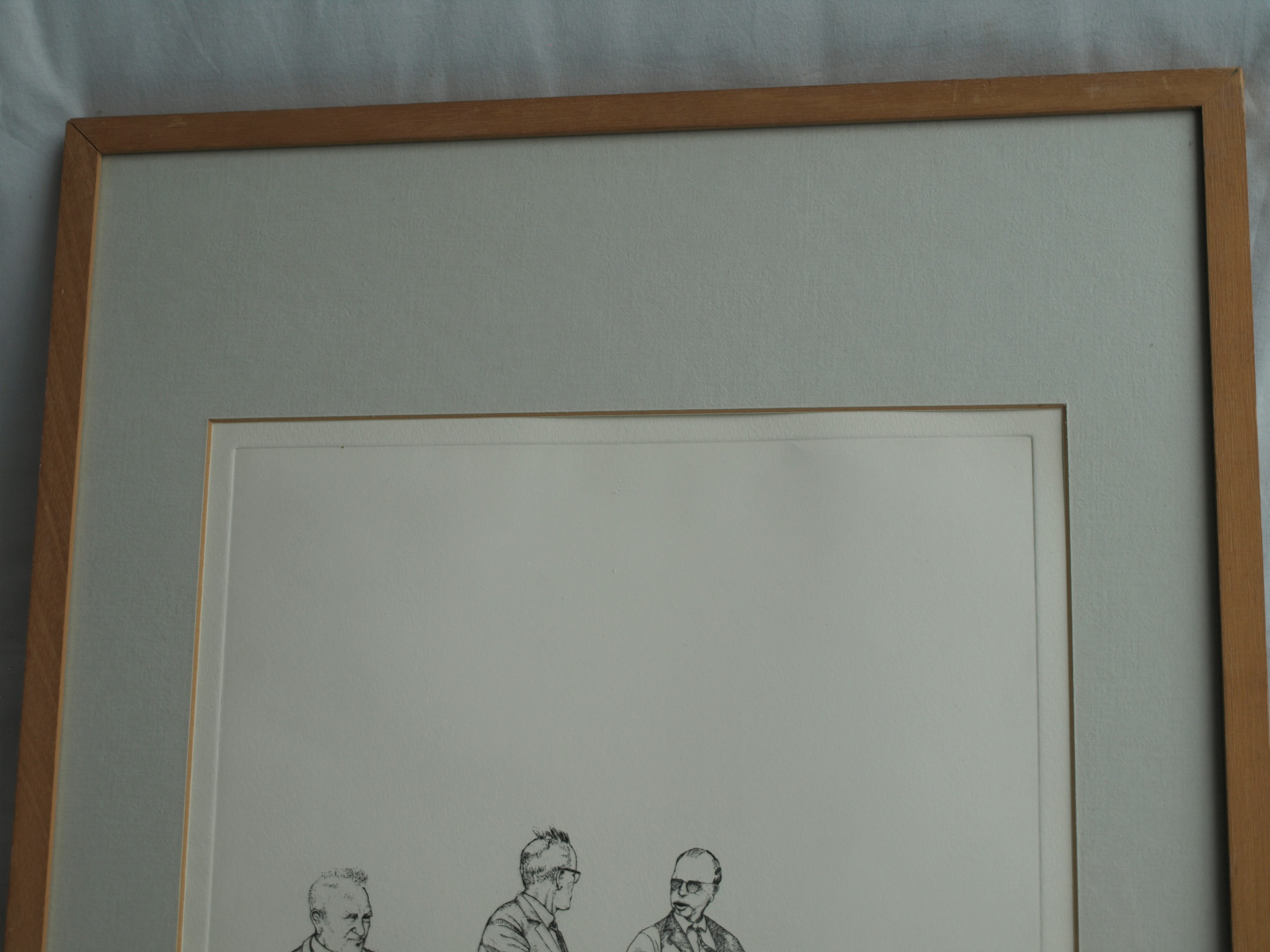 Inez van Beusekom - Ets, Mannen – gesigneerd & ingelijst – 1976  kopen? Bied vanaf 1!