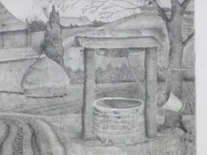 Jo Bezaan - Waterput op boerenerf - Ets kopen? Bied vanaf 70!