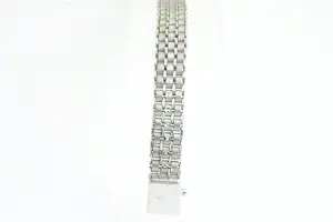 53-  Gematteerde 18 karaats wit-gouden schakel-armband - unisex model kopen? Bied vanaf 830!