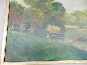 Rene De Coninck - Landschap met visser kopen? Bied vanaf 95!