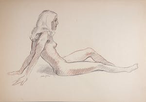 Jan Sluijters (jr.) - Krijttekening, Hangend naakt kopen? Bied vanaf 1!