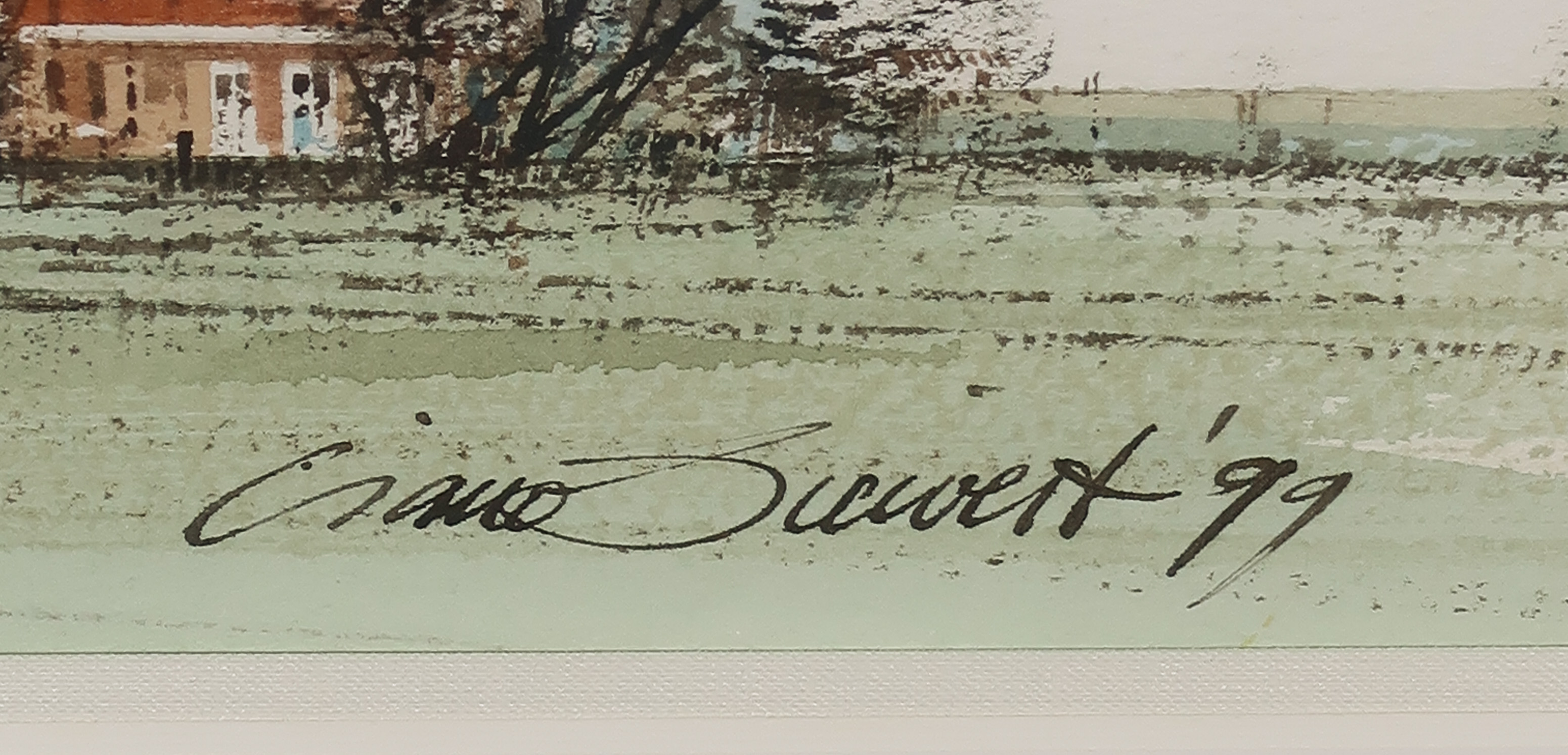 Ciano Siewert - Aquarel, Dorpsgezicht - Ingelijst kopen? Bied vanaf 100!