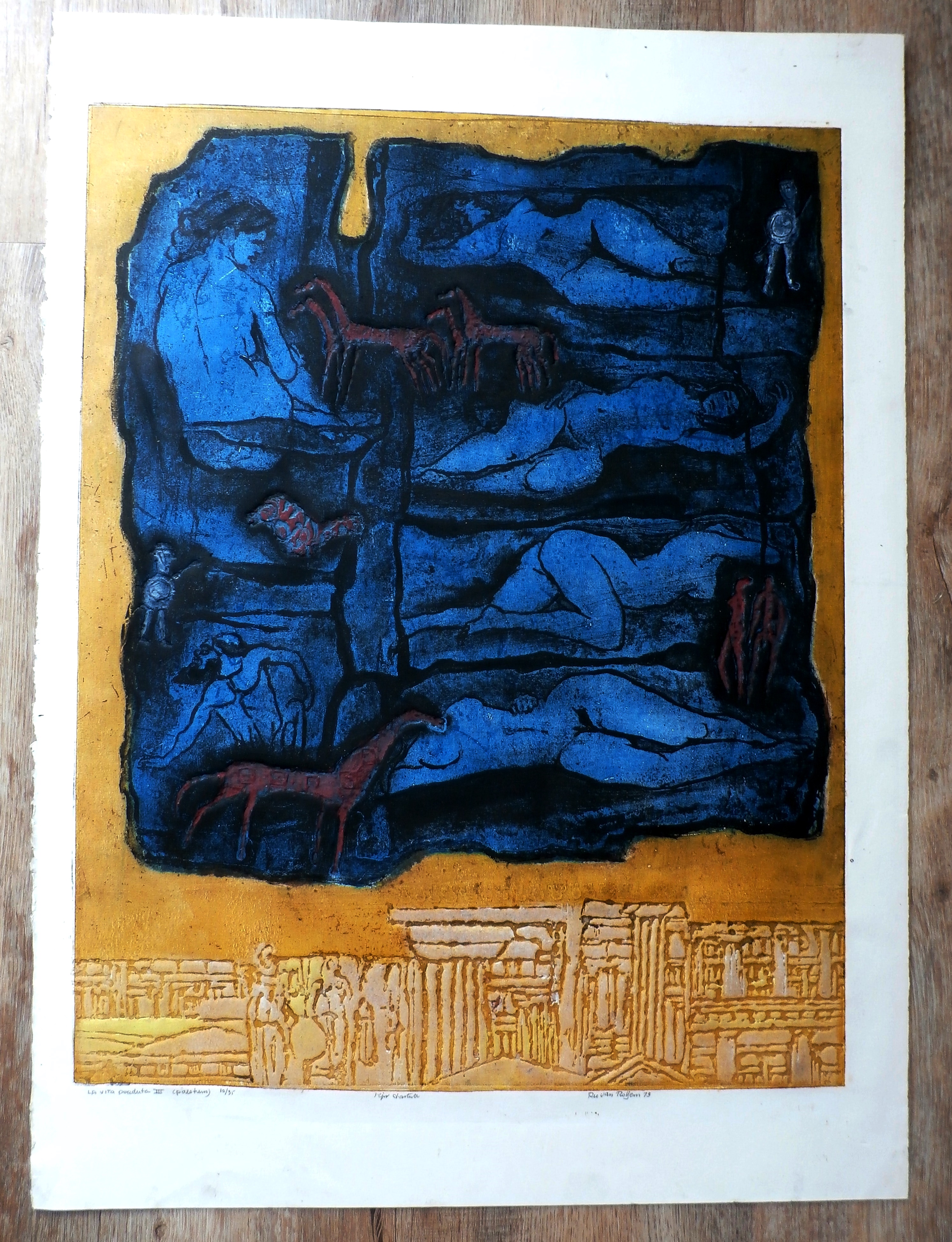 Ru van Rossem - Ets: La vita perduta III(paestum) - 1973 kopen? Bied vanaf 150!
