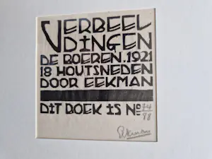 Nikolaas Eekman - Map met 12 houtsnedes -Verbeeldingen 1921 "de Boeren" + 2 losse houtsnedes kopen? Bied vanaf 70!