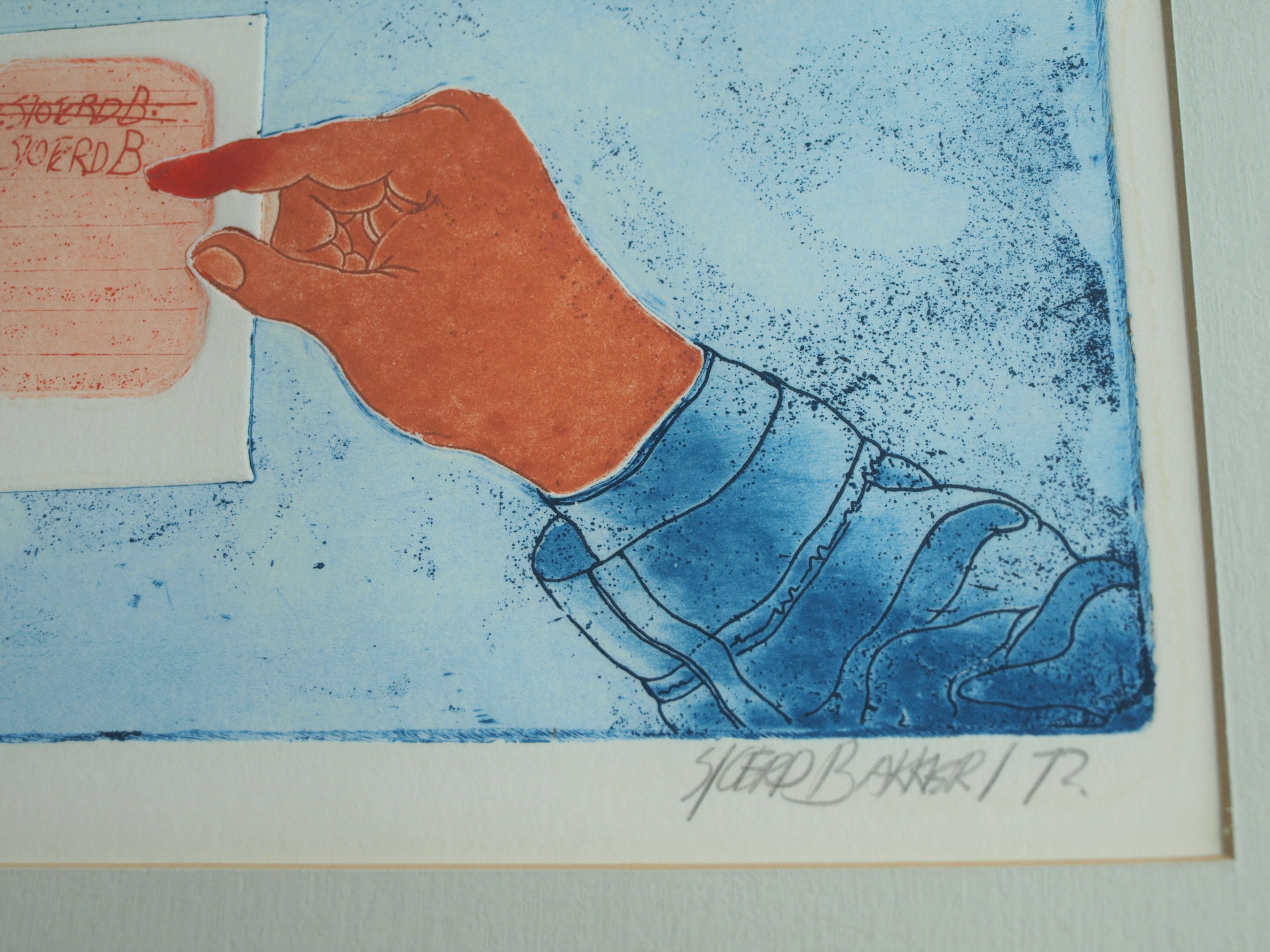 Sjoerd Bakker - Ets en aquatint , Veranderen van een afspraak – gesigneerd & ingelijst - 1972  kopen? Bied vanaf 1!