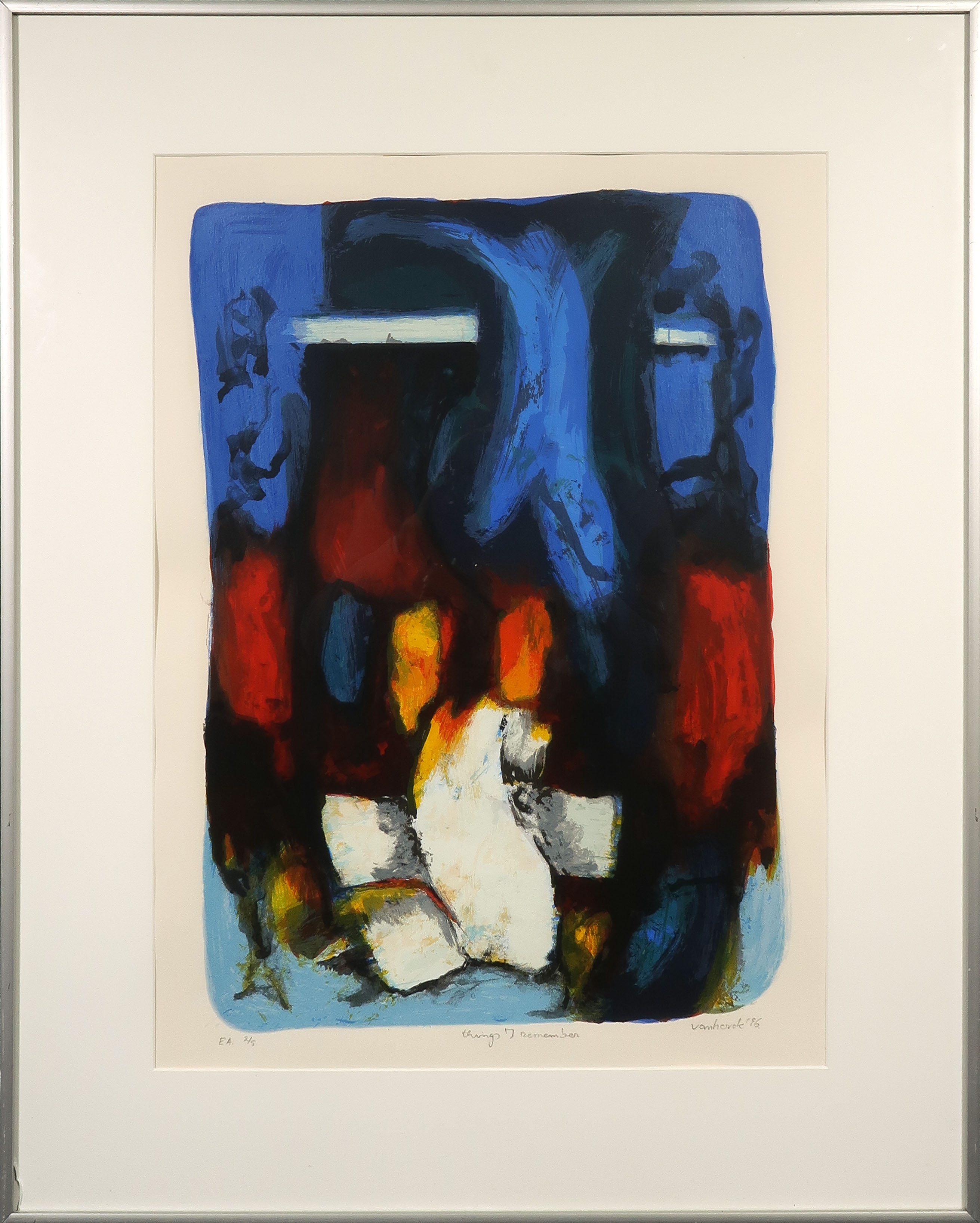 Hans Vanhorck - Zeefdruk, Things I remember - Ingelijst verkocht voor € 35!