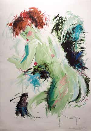 Annemarie de Groot - Subtiel naakt | Kleuren zeefdruk - Groot formaat verkocht voor € 35!