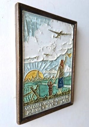 Porceleyne Fles - Cloisonné-tegel - Voedseldropping na Hongerwinter WO II 1945 kopen? Bied vanaf 1!