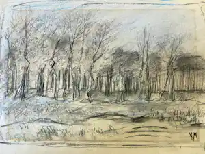 Anton Mauve (sr.) - Bomenrij in een winters landschap verkauft für € 95!
