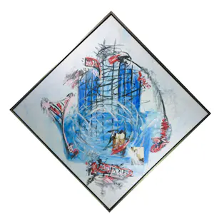 Vito Galfano - Olieverf en collage op doek, Abstracte compositie - Ingelijst (Groot) kopen? Bied vanaf 300!
