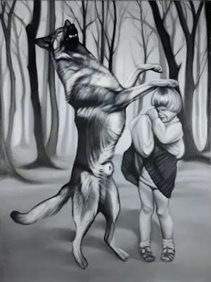 Buy Cisca Bogman - Olieverf op doek, In the woods? Bid from 50!