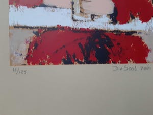 Jose van Gool - Lezende dame in rode jurk kopen? Bied vanaf 35!