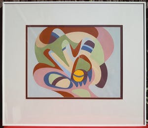 Niet of onleesbaar gesigneerd - Abstracte compositie, gouache (netjes ingelijst) kopen? Bied vanaf 1!