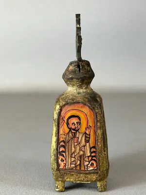 Ethiopie - 231050 - Old Brass Handpainted Ethiopian Coptic altar icon - Ethiopia kopen? Bied vanaf 120!