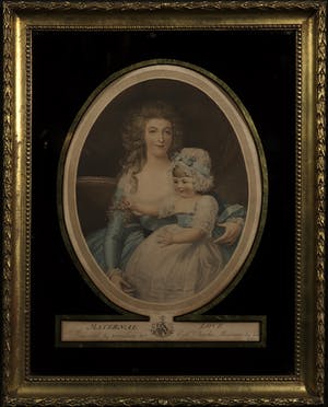 Petrol William Tomkins - Gravure, Gravin met kind - Ingelijst kopen? Bied vanaf 40!