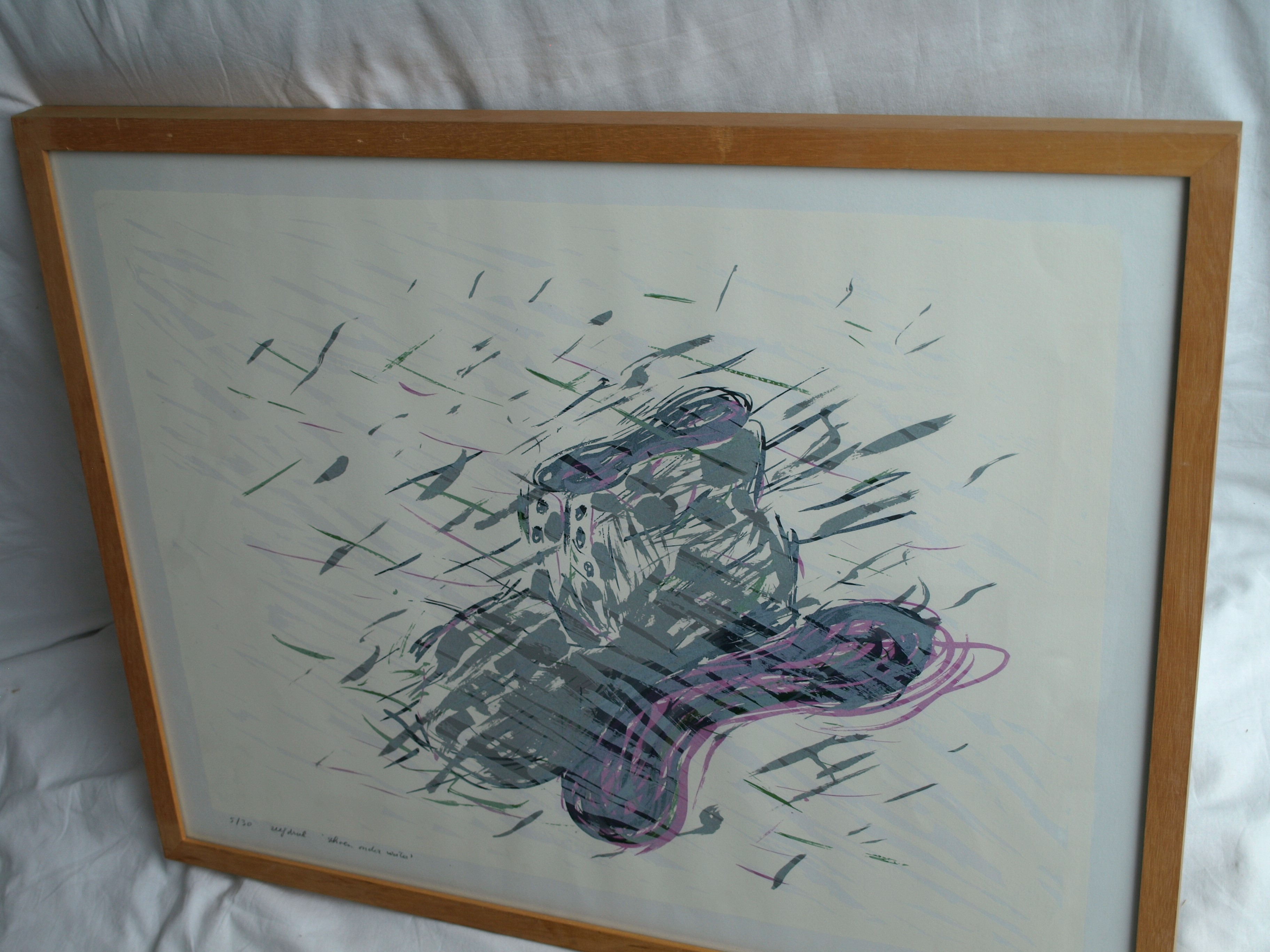 Frank Daalder - Zeefdruk , Schoen onder water – gesigneerd & ingelijst - 1977  kopen? Bied vanaf 1!