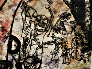 Niet of onleesbaar gesigneerd - Link Gallery - Grote handgekleurde Litho - slechts 2 exemplaren! - gesigneerd kopen? Bied vanaf 1!