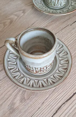 Vallauris Keramiek - Espressotassen und Untertasse kopen? Bied vanaf 75!