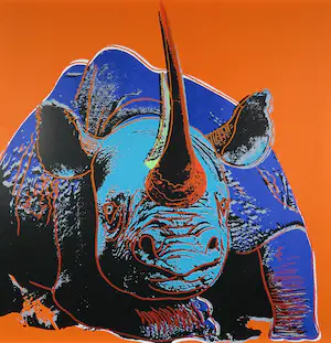 Andy Warhol - Black Rhinoceros uit de serie Endangered Species - Ingelijst (Groot) kopen? Bied vanaf 1!