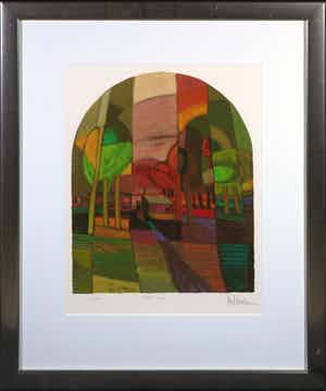 Ton Schulten - Zeefdruk, Herfst - Ingelijst verkocht voor € 150!