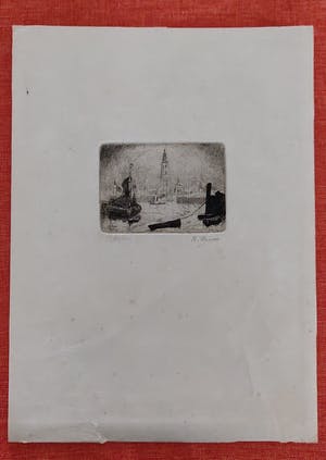 Kurt Peiser - zicht op antwerpen : eerste staat kopen? Bied vanaf 30!