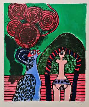 Corneille - Femme et Oiseau 1973 verkocht voor € 199!