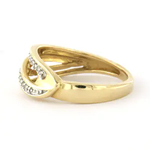 14k bicolour gouden ring met single cut geslepen diamant tot. 0.15ct kopen? Bied vanaf 415!