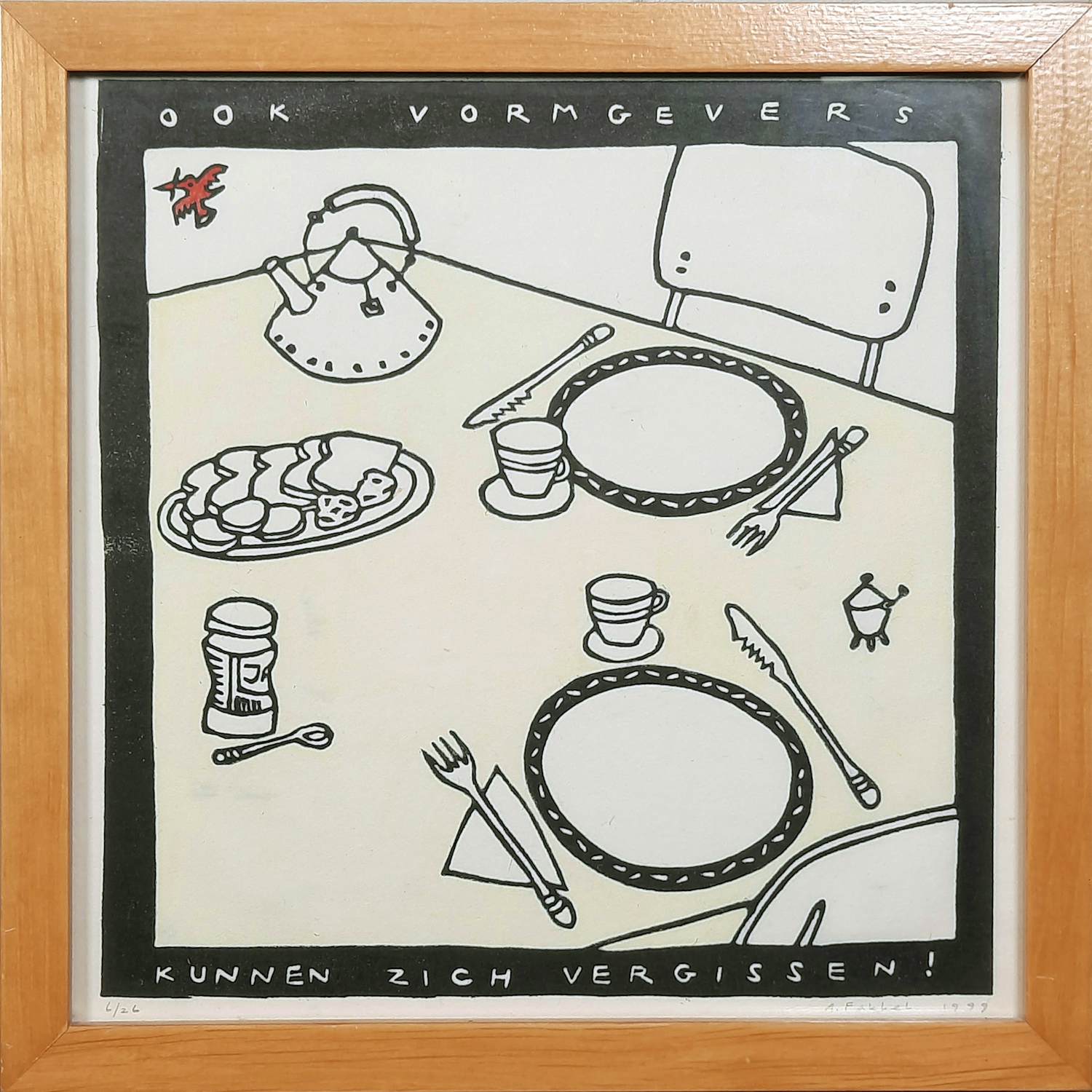 Arjenne Fakkel - zeefdruk - Ook vormgevers … 6/26 - INGELIJST - 25782 kopen? Bied vanaf 35!