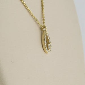 14k gouden collier met hanger bezet met briljant geslepen diamant tot. 0,07ct kopen? Bied vanaf 1!