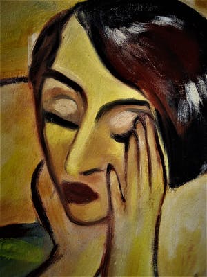 Niet of onleesbaar gesigneerd - Hongarije omstreeks 1950 - Olieverf - Naakt met gesloten ogen - gesigneerd kopen? Bied vanaf 1!