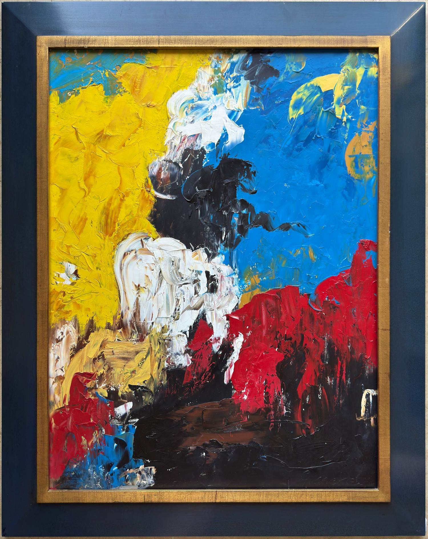 Jan van Ginneke - Olieverf op board: 'Abstracte compositie' . kopen? Bied vanaf 355!