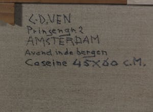 Cornelis Dirk Ven - Gemengde techniek op doek, Avond in de bergen - Ingelijst. kopen? Bied vanaf 50!