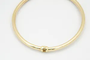 Gladde 14krt geel-gouden ovalen unisex "slaven" armband kopen? Bied vanaf 130!