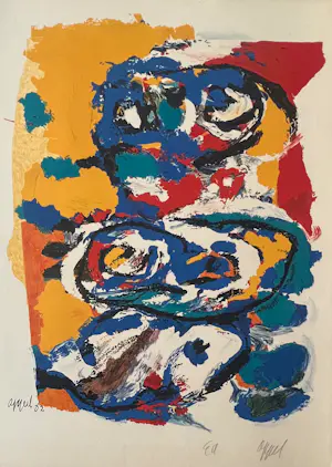Karel Appel - Jij en ik, 1962 – Kunstenaarsafdruk (ea) – Lithografie kopen? Bied vanaf 2000!