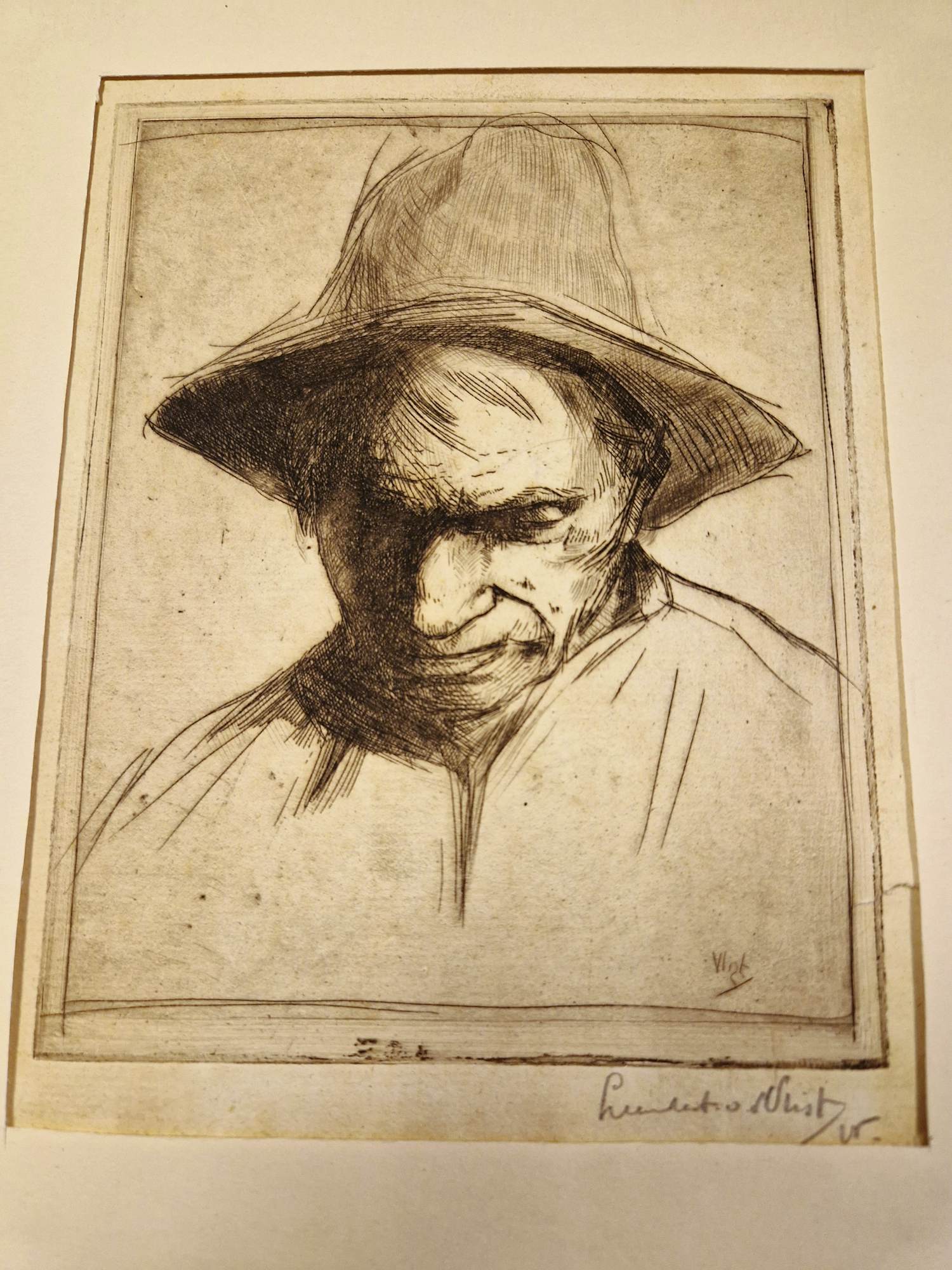 Leendert van der Vlist - Leidse school ETS omstreeks 1920 "landarbeider" potloodgesigneerd kopen? Bied vanaf 29!