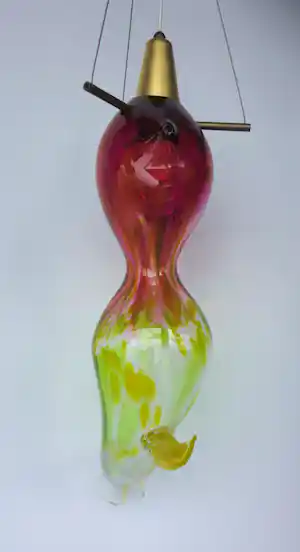 Michel van Overbeeke - Bijzondere lamp van glas / Droomluchter - inclusief boek! vendu pour 200€ !