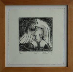 Sandra Hilhorst - Ingelijste ets , “Naakte Engel” – Loodskado 1995 kopen? Bied vanaf 35!
