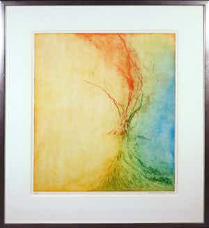 Ronald Tolman - Kleurenets, Zonder titel - Ingelijst verkocht voor € 50!