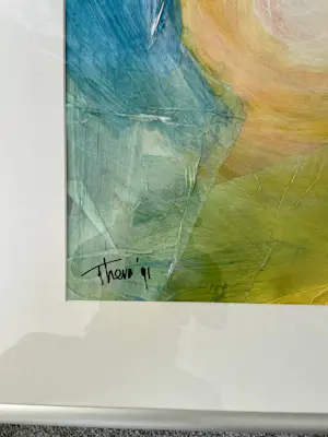 Niet of onleesbaar gesigneerd - Gemengde techniek op papier - Zonder titel - Ingelijst (Groot) kopen? Bied vanaf 1!