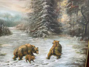 Onbekend - ‘Drie beren in de winter’ gesigneerd G.Hofman kopen? Bied vanaf 20!