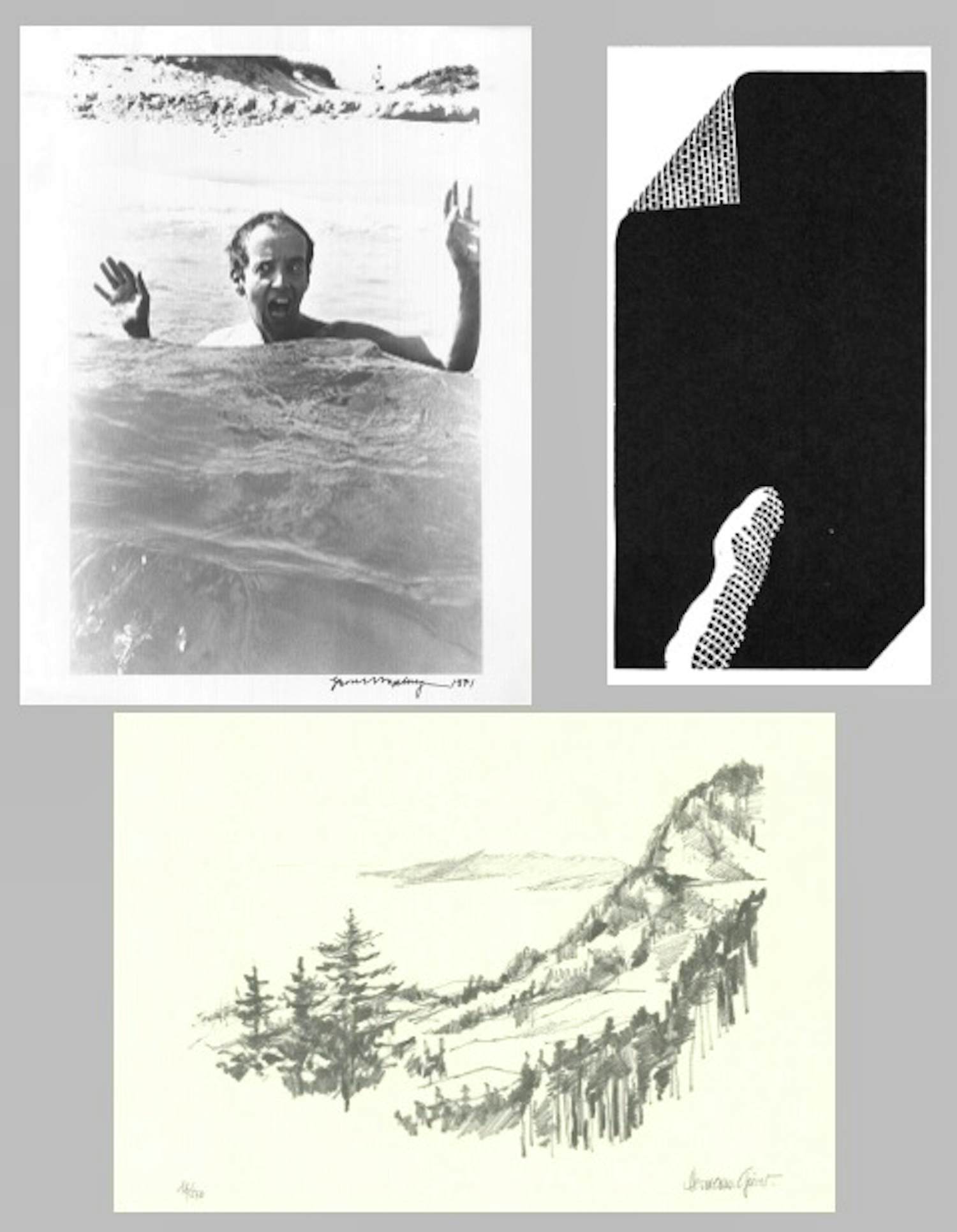 Hermann Gierer - e.a: drie kunstwerken: Landschap, Portrait, Abstract kopen? Bied vanaf 29!